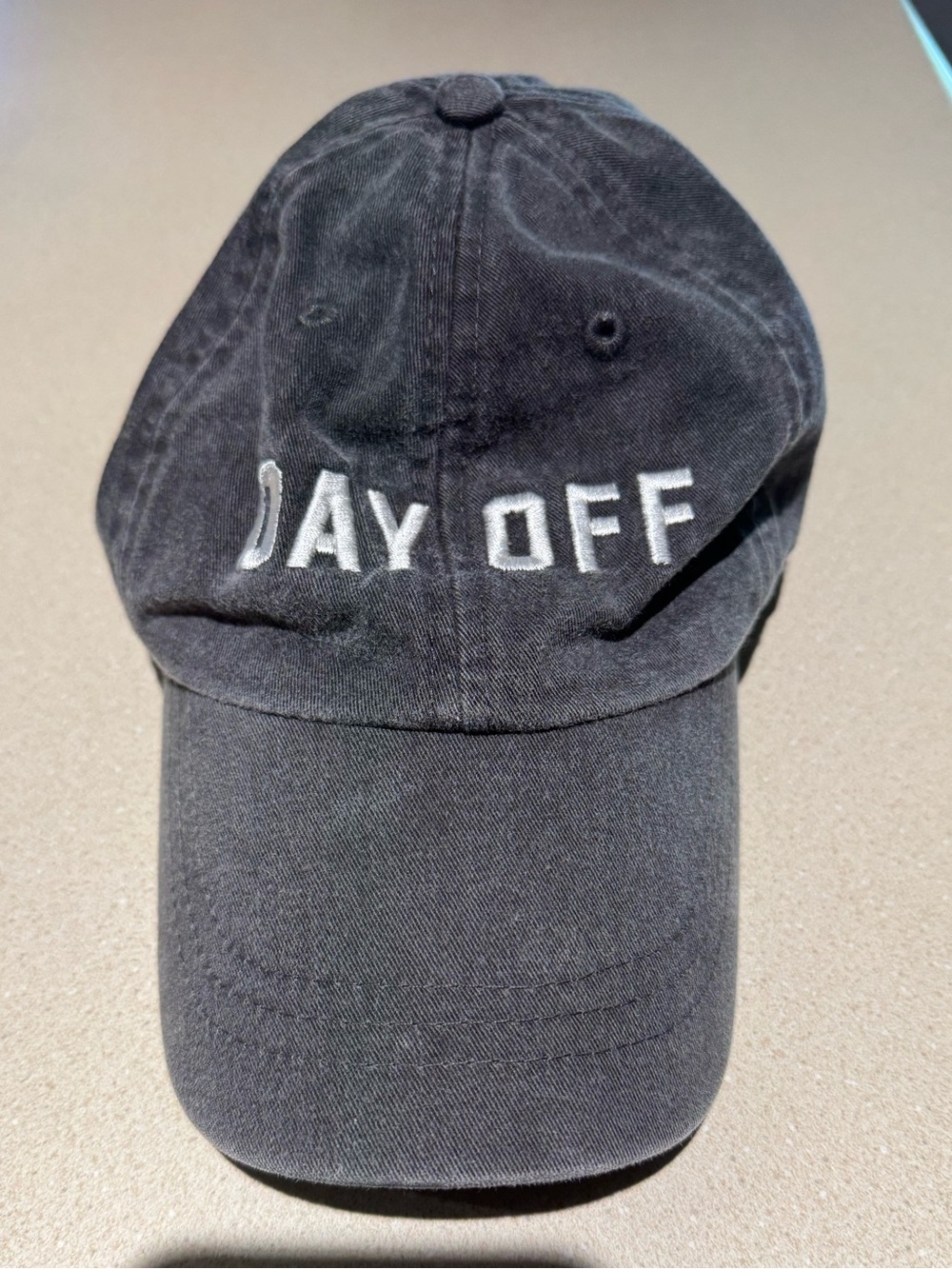 Friday+Saturday “day off” embroidered faded black baseball cap